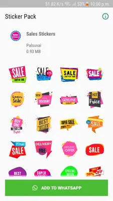 Sales Stickers android App screenshot 0